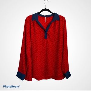 Free People Horse Print Blouse